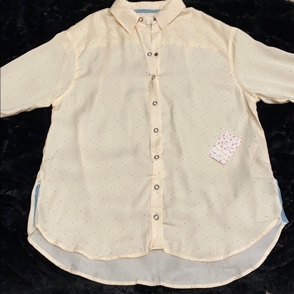 Free People All Smiles Shirt Ivory Combo. XS - Picture 4 of 15